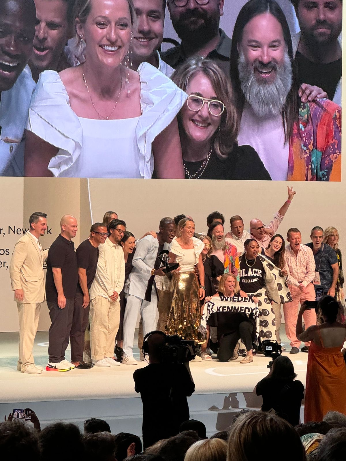 W+K team on stage at Cannes Lions — DoorDash Titanium Grand Prix